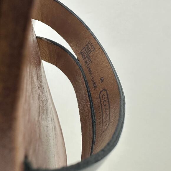 Coach Womens Prue Strappy Wooden Open Round Toe Navy/Brown Heel Wedge Sandals 5B - Picture 6 of 8